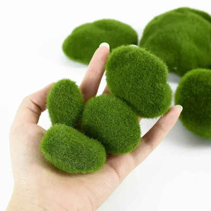 Terrarium Moss Art - 10 Buah Batu Lumut Simulasi Bola