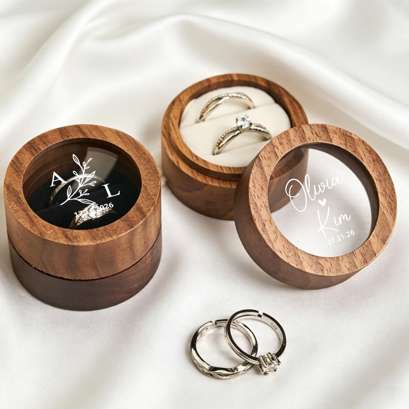Wood Ring Blank - Kotak Cincin Pernikahan Personalisasi, Kotak Cincin