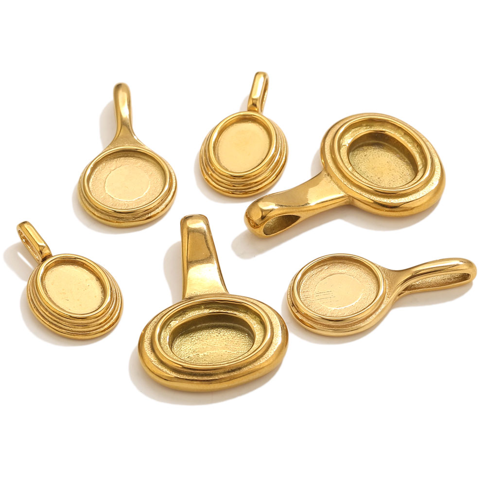 Resin Crafts - 5 pcs Alas Liontin Oval Bulat