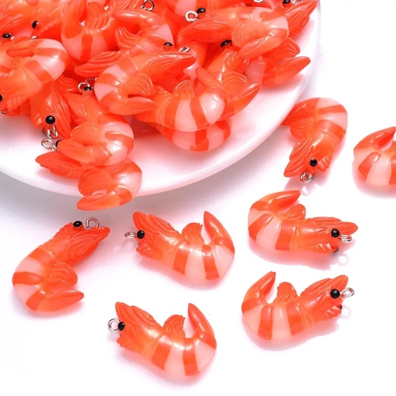 Resin Craft Projects - 10 Buah Liontin Udang Lobster Simulasi