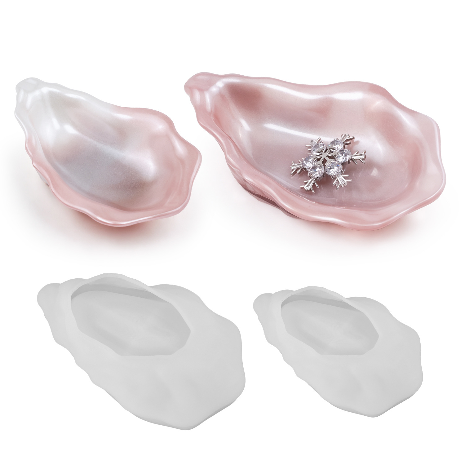 Serving Tray Mold - Cetakan Silikon Bentuk Cangkang Tiram -