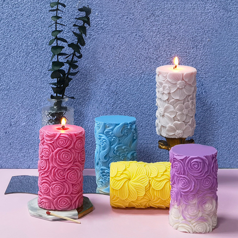 Resin Ocean Wave Mold - Cetakan Silikon Lilin Aroma Silinder Gelombang
