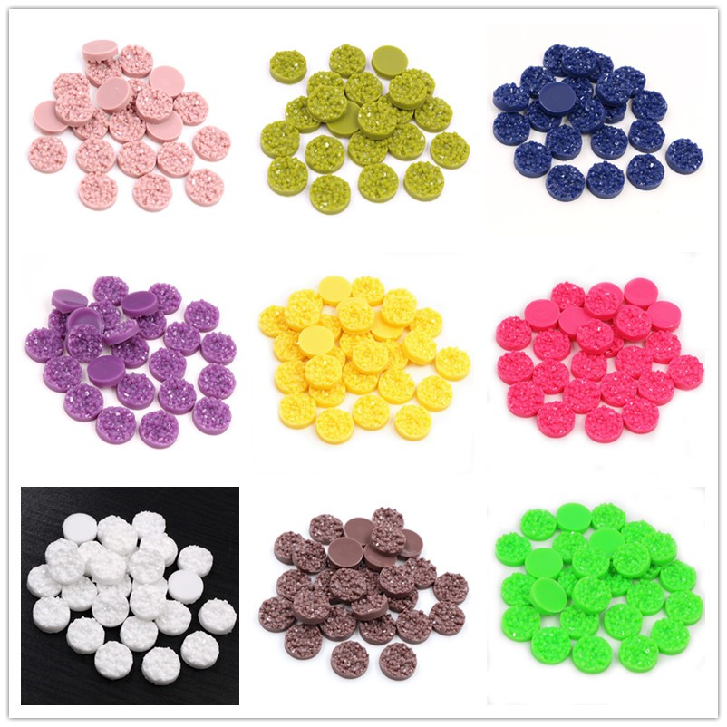 Resin Craft Projects - 40 Buah Resin Druzy Cabochons Kubah