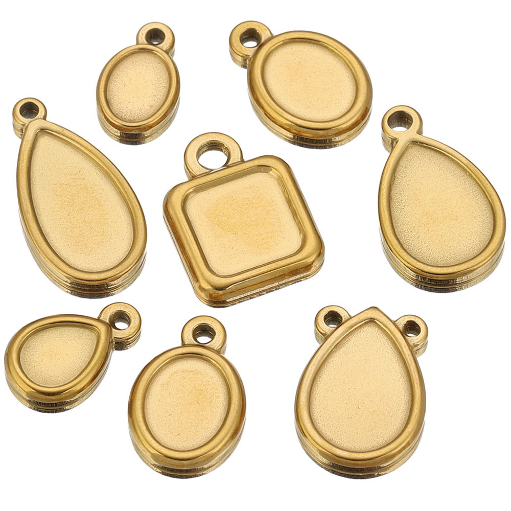 Resin Craft Projects - 5 pcs Baki Liontin Persegi, Bulat,