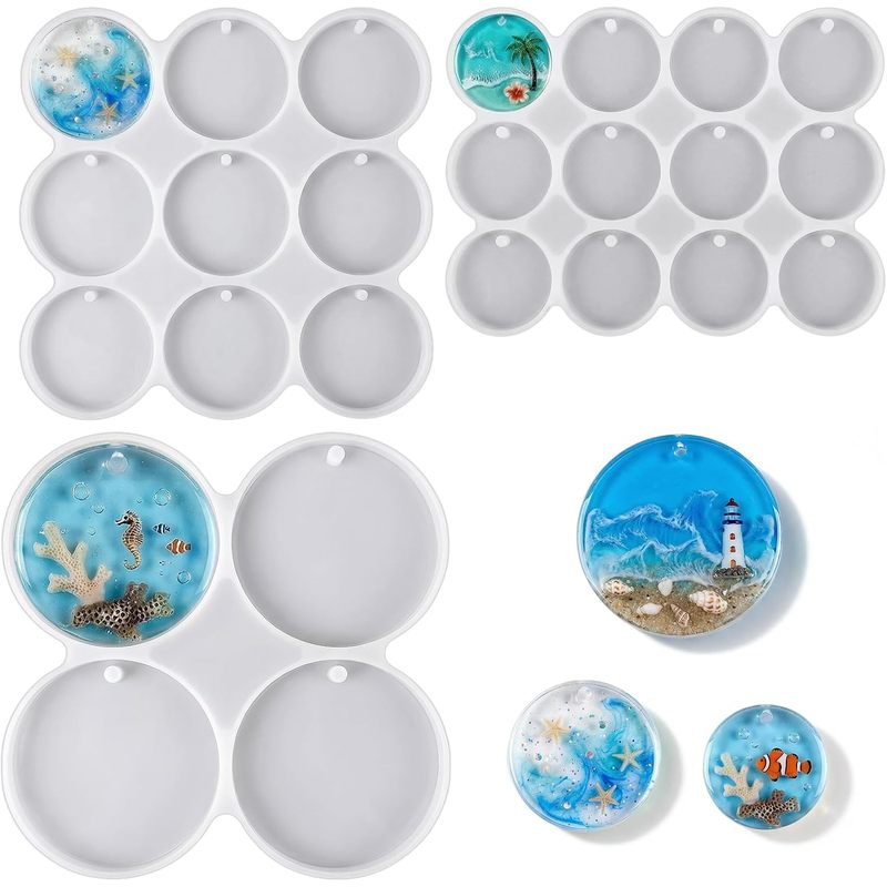 Resin Ocean Wave Mold - Set cetakan bulat, cetakan resin melingkar