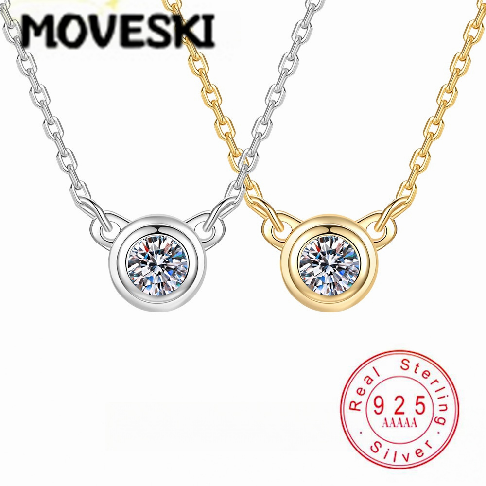 Bezels Set Pendant - Kalung Liontin Perak Sterling S925 Berhiaskan