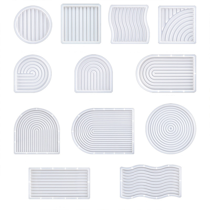 Silicone Mold Tray - Cetakan Baki Gelombang Bergaris DIY untuk