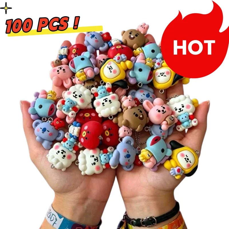 Resin Craft Projects - 7pcs BT21 Resin Kartun Charm Aksesoris