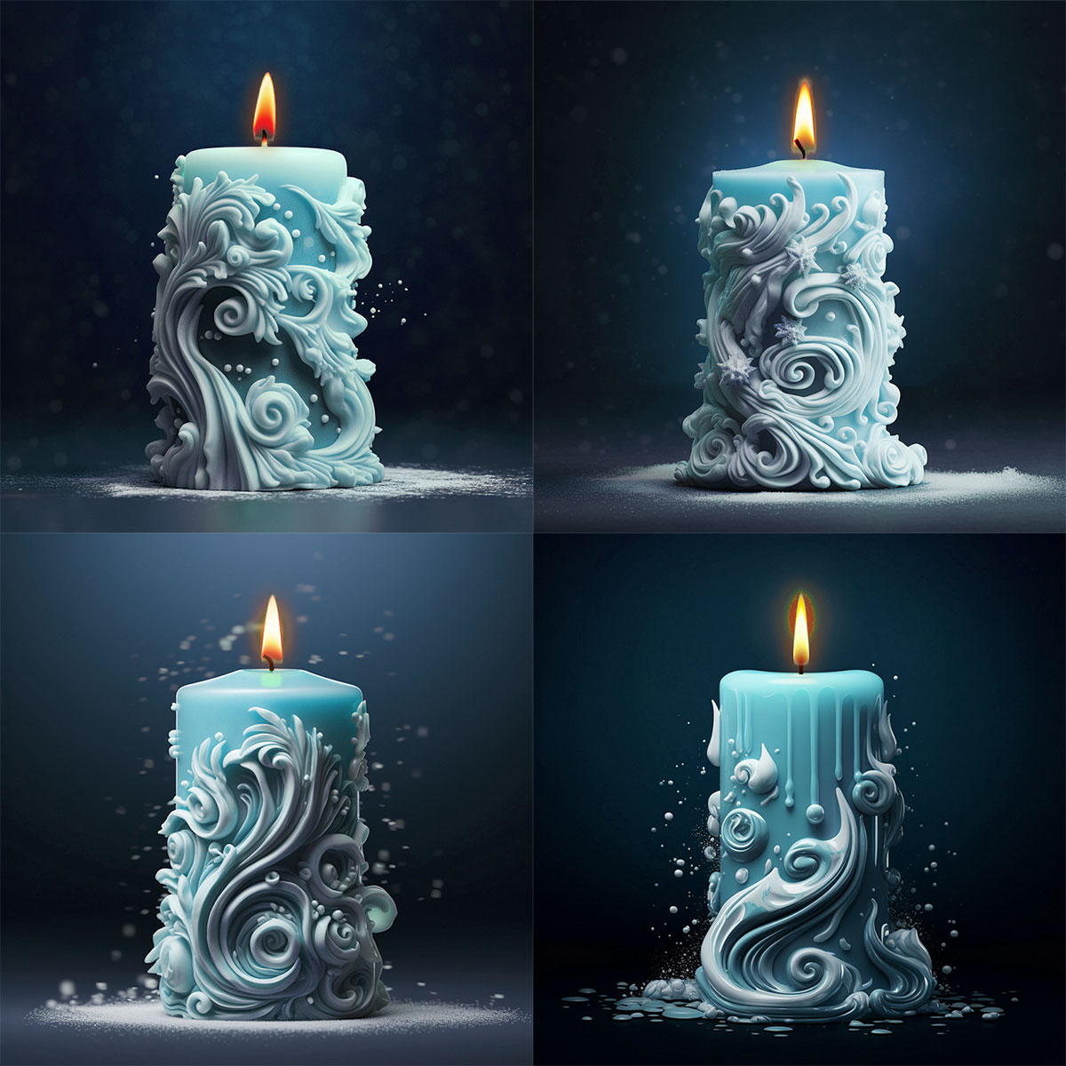 Resin Ocean Wave Mold - Cetakan lilin silikon ukiran geometris, cetakan