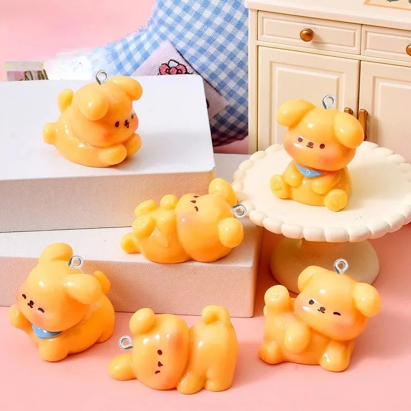 Resin Craft Projects - 10Pcs Gantungan Akrilik Resin Anjing Kartun