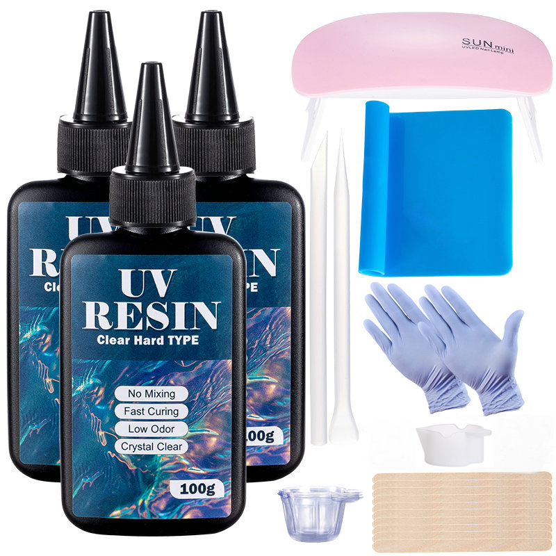 Epoxy Uv Resin Kit - 100g/250g bening Resin UV tipe keras