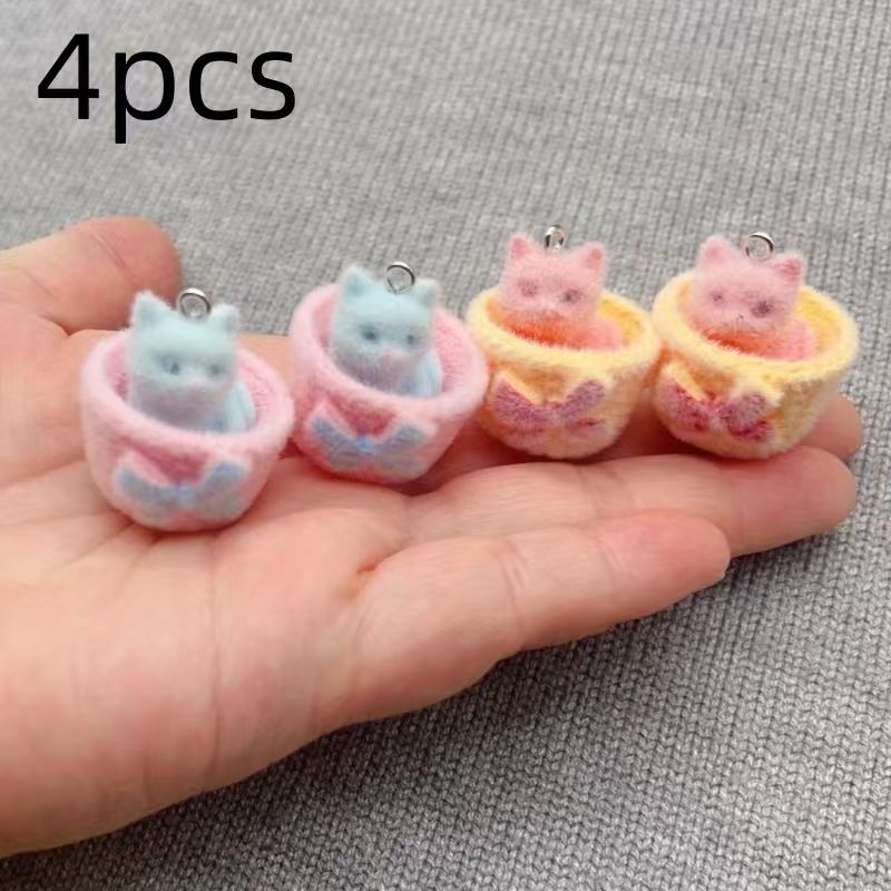 4 buah liontin kucing resin 3D - Resin Craft Projects ulasan dan harga