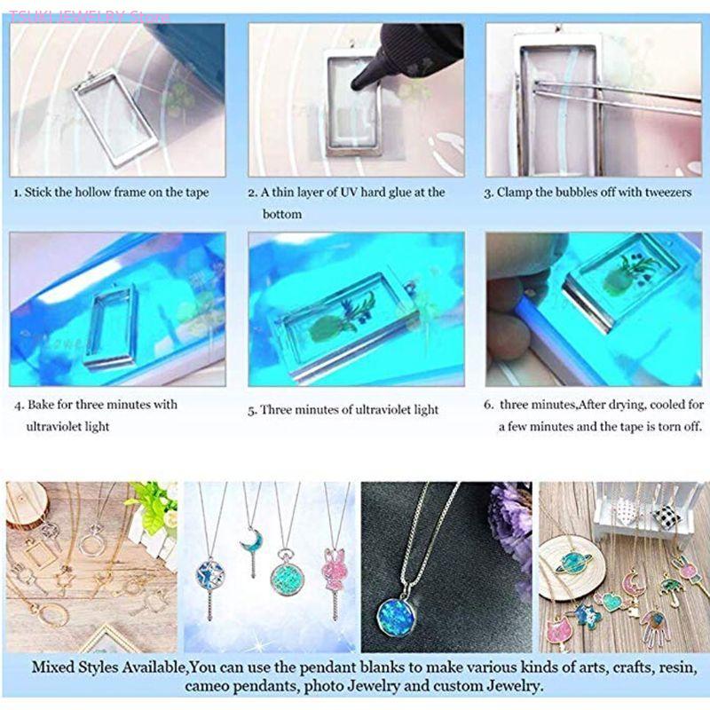 62KE 10x/Set Liontin Sarang Le - Bezels Set Pendant ulasan dan harga