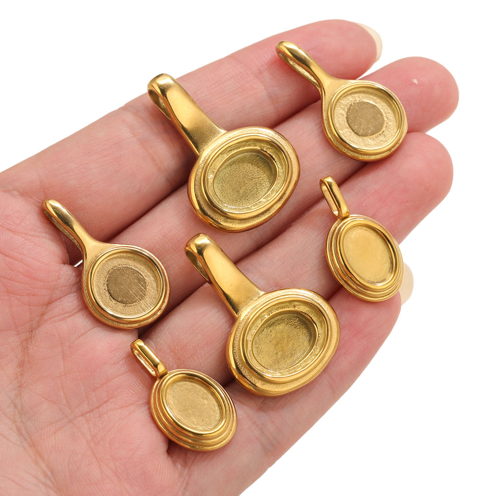 5 pcs Alas Liontin Oval Bulat  - Resin Crafts ulasan dan harga