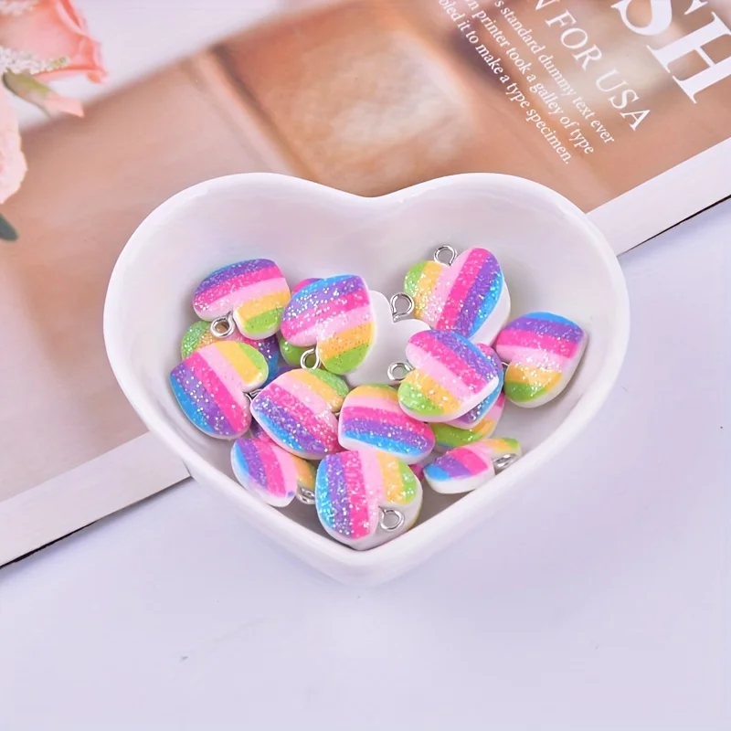 10 Buah Liontin Resin Hati War - Resin Craft Projects ulasan dan harga