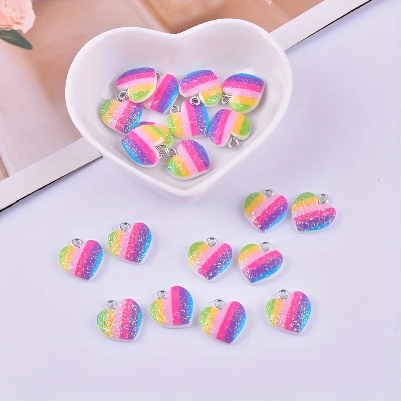 10 Buah Liontin Resin Hati War - Resin Craft Projects ulasan dan harga