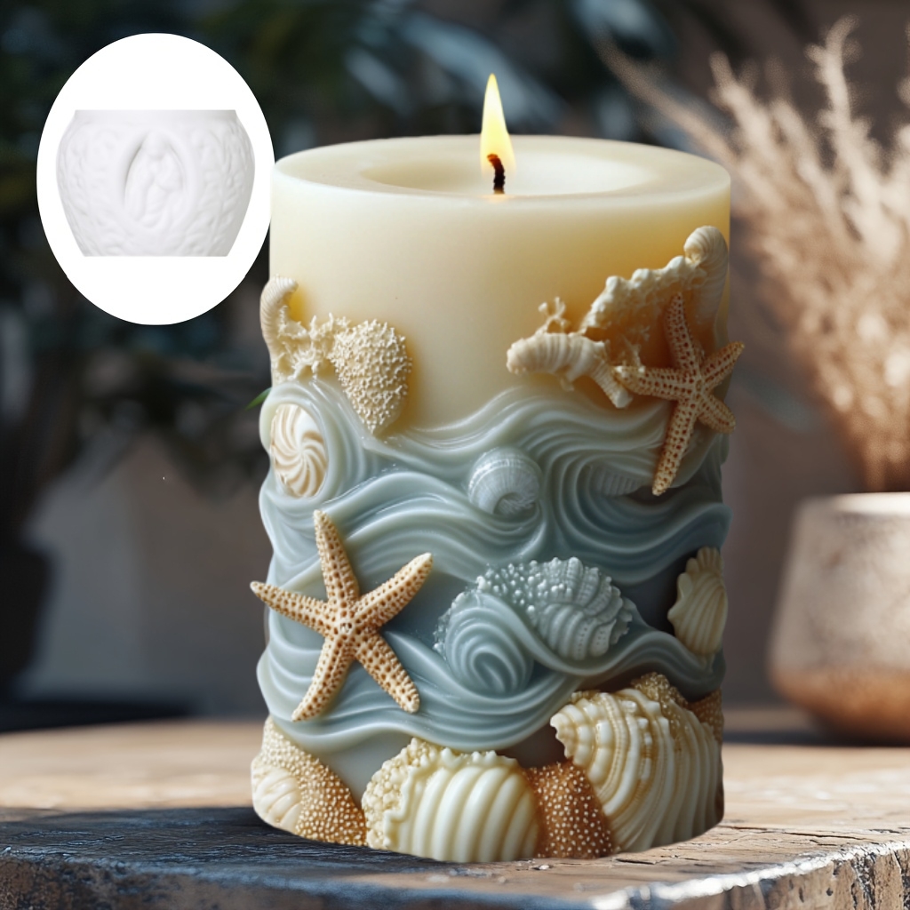 DIY Gaya Laut Relief Silinder  - Resin Ocean Wave Mold ulasan dan harga