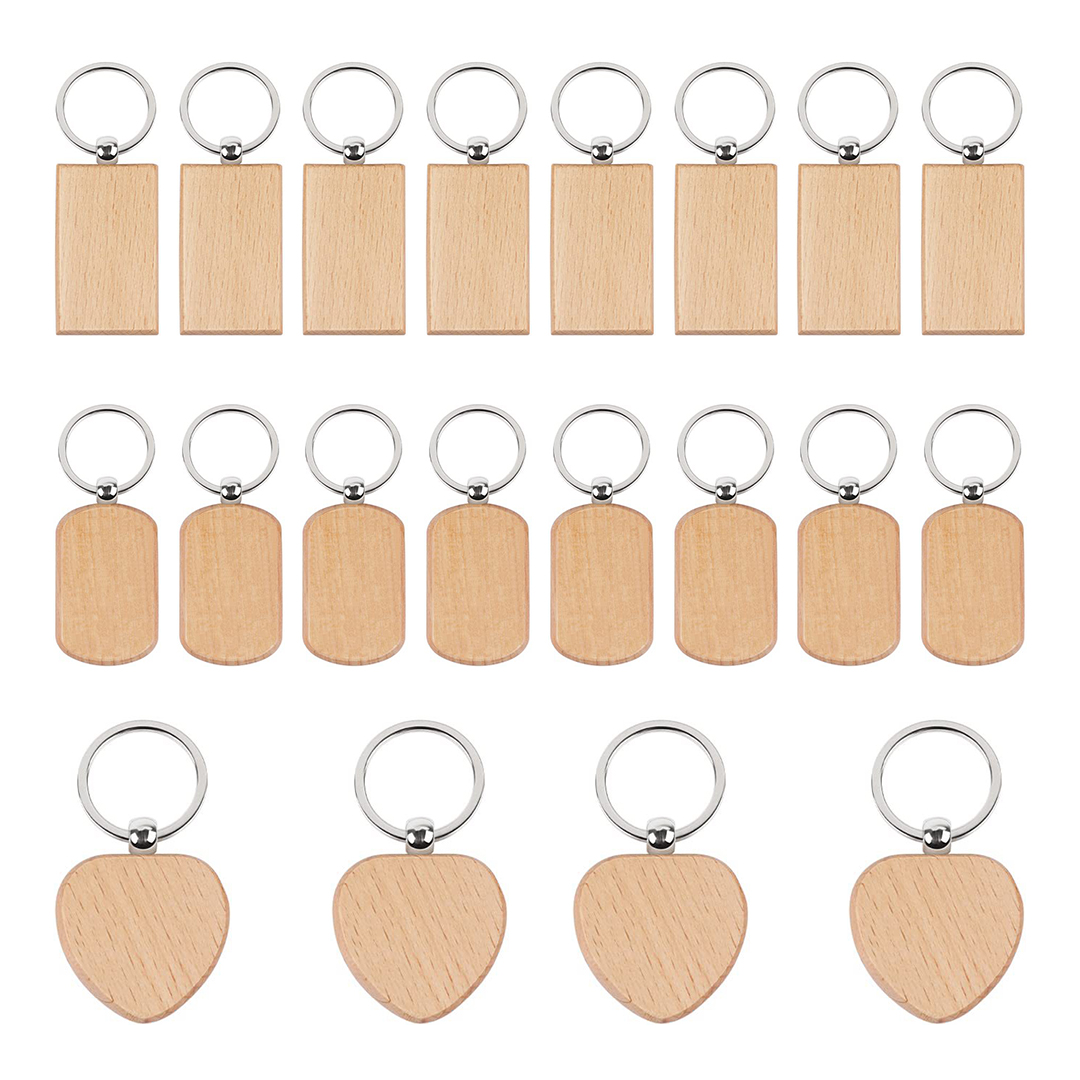 20PCS Gantungan Kunci Kayu Bel - Wood Ring Blank ulasan dan harga