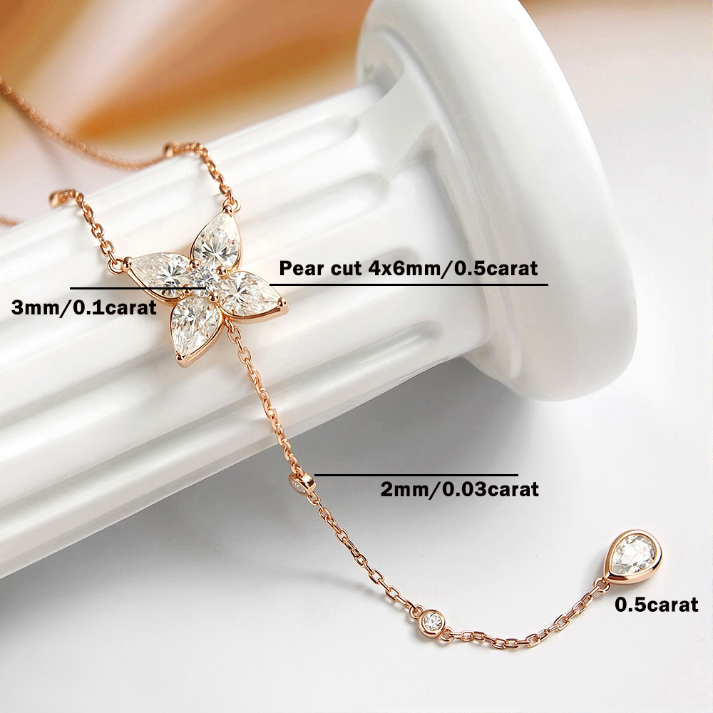 Kalung Liontin Moissanite Berb - Bezels Set Pendant ulasan dan harga