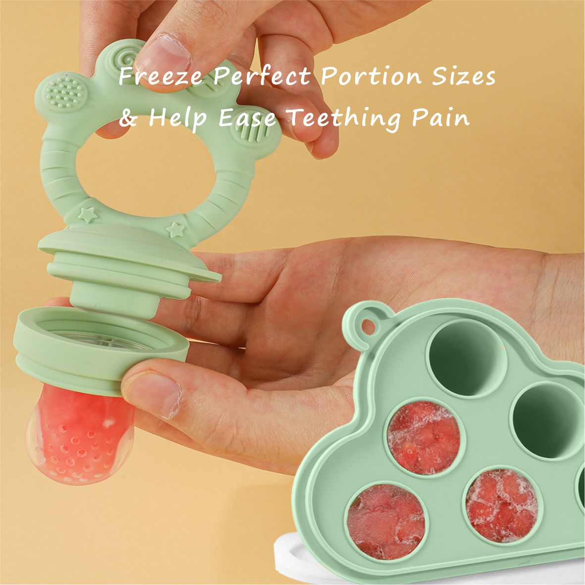 Kombo Tempat Makan Buah Bayi & - Silicone Mold Tray ulasan dan harga
