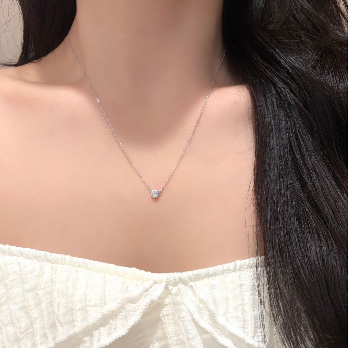 Kalung Liontin Perak Sterling  - Bezels Set Pendant ulasan dan harga
