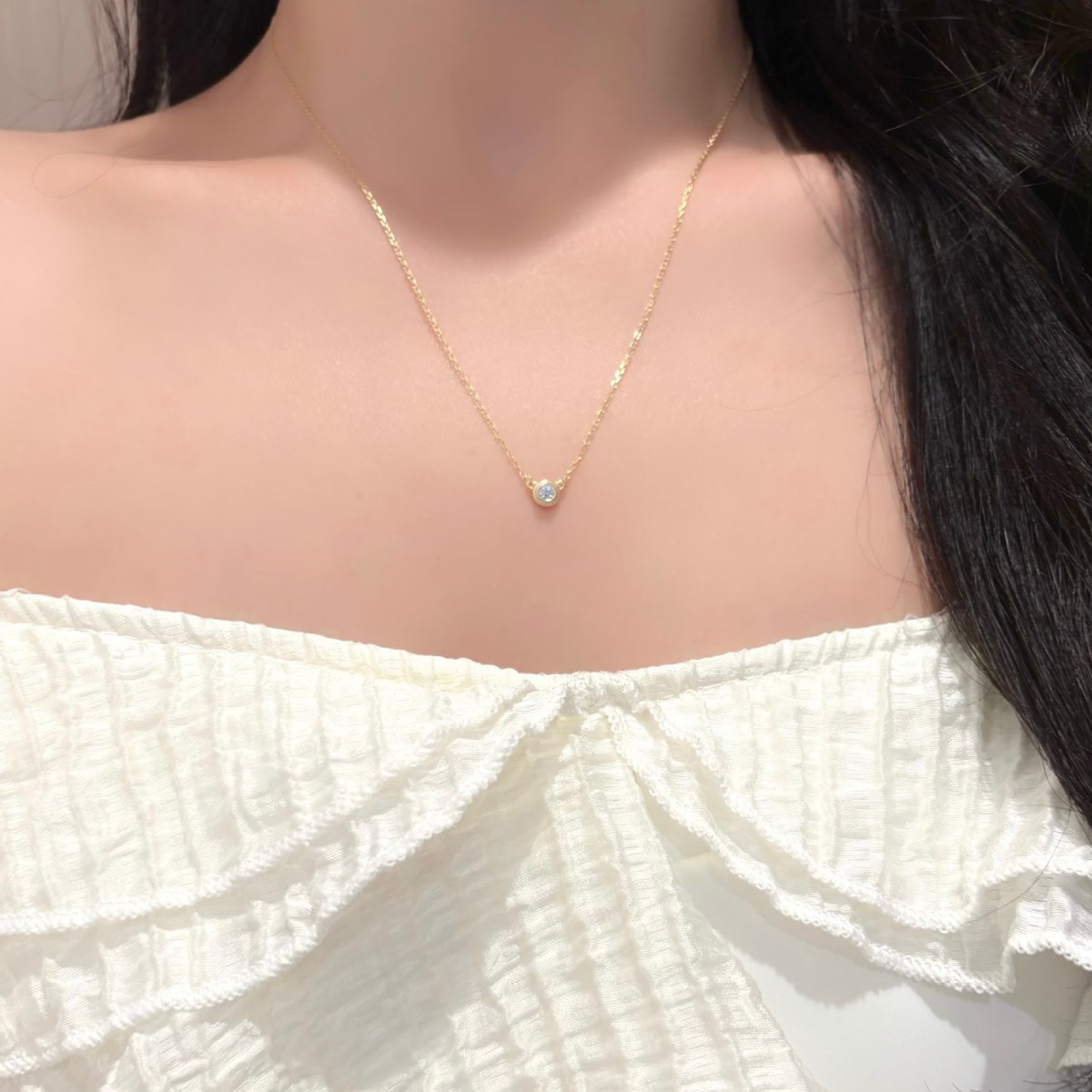 Kalung Liontin Perak Sterling  - Bezels Set Pendant ulasan dan harga