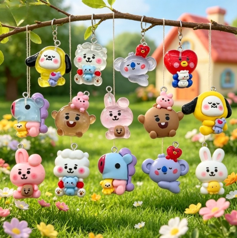 7pcs BT21 Resin Kartun Charm A - Resin Craft Projects ulasan dan harga
