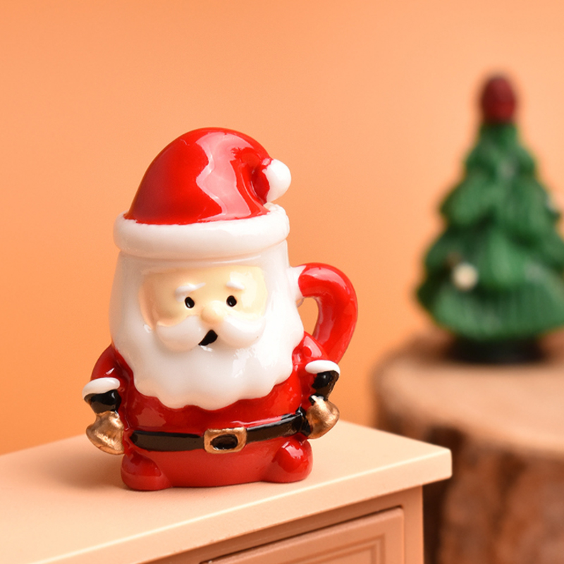Ornamen Cangkir Teh Mini Santa - Resin Crafts ulasan dan harga