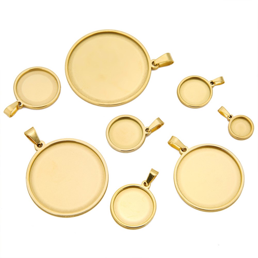 5 buah/lot baja tahan karat bu - Bezels Set Pendant ulasan dan harga