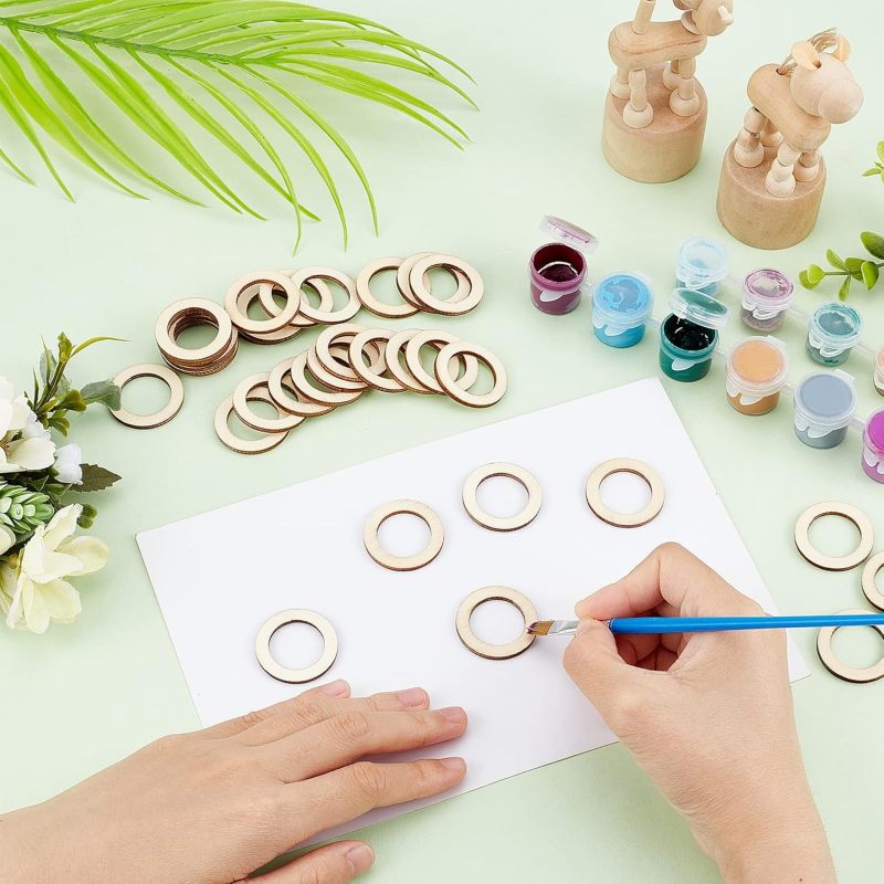 100 buah 30mm cincin kayu alam - Wood Ring Blank ulasan dan harga