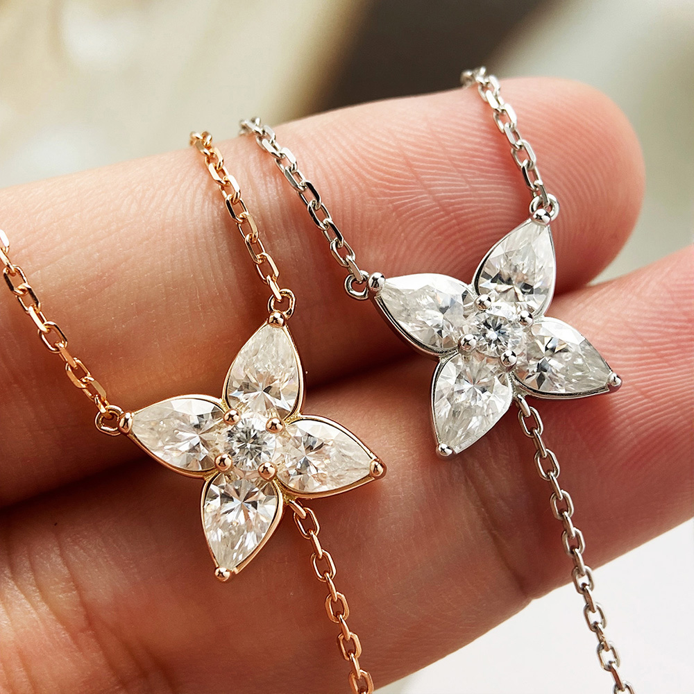 Kalung Liontin Moissanite Berh - Bezels Set Pendant ulasan dan harga